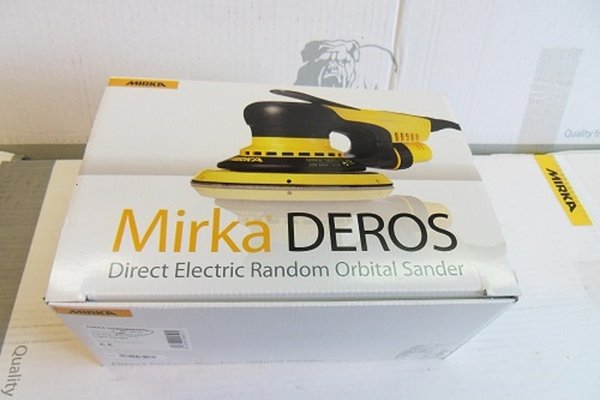 Mirka electric random orbital sander DEROS 650CV 150-5.0 stroke in a box