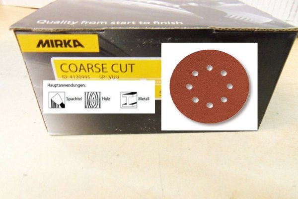 Mirka Coerse Cut Schleifscheiben Klett 125 mm 8 fach gelocht