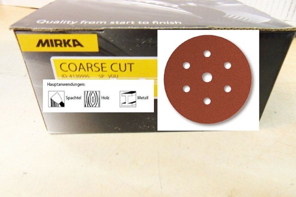 Mirka Coerse Cut Schleifscheiben Klett 150 mm 7 fach gelocht