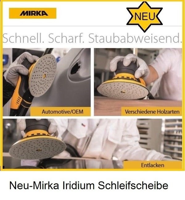 Mirka Iridium sanding discs Velcro 150 mm-121 holes
