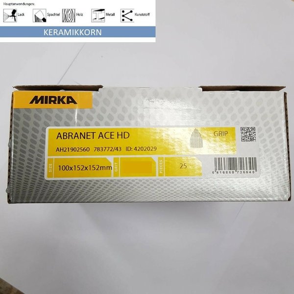 MIRKA Abranet ACE HD für Deltaschleifer 100x152x152 mm