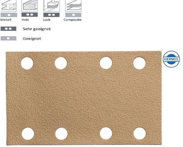 Hermes abrasive strips Velcro VC 152 - 8 holes perforated 80 x 133 mm
